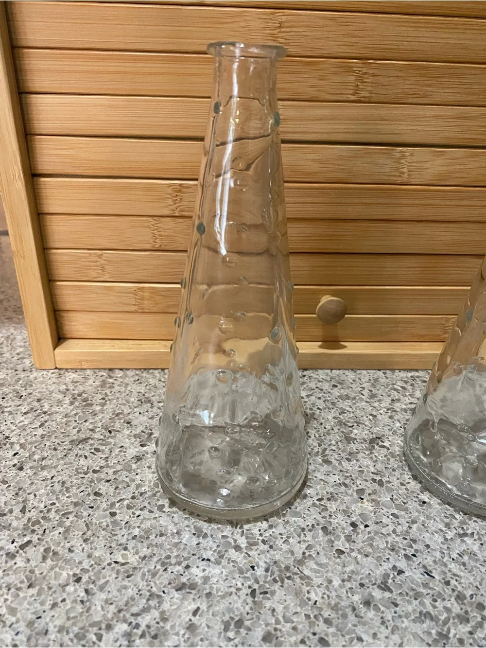 IKEA Emma Dafnas Clear Textured Glass Cone Bud Vases - Pair